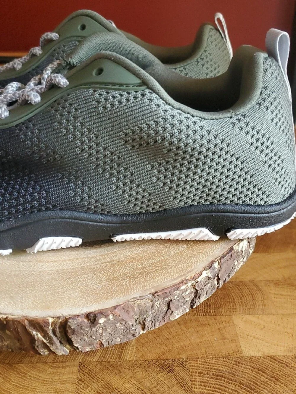 Men's Knit Sneakers in Black & Olive Lightweight Everyday Trainer